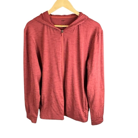 Nike Yoga Dri-fit long sleeve zip up jacket in rust red sz M - Picture 1 of 6